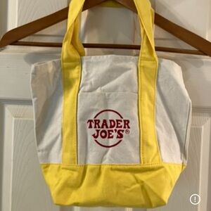 Trader Joe's Mini Yellow and White Tote Bag